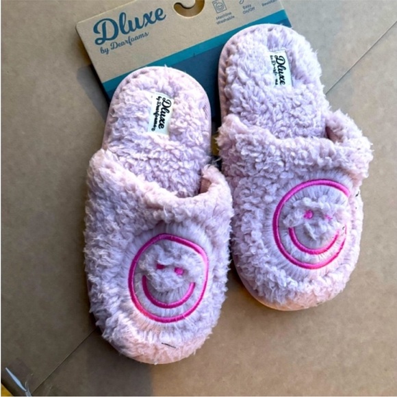 Dearfoams Pink Fuzzy Slippers 33-34 sz 6,5 - Picture 5 of 6